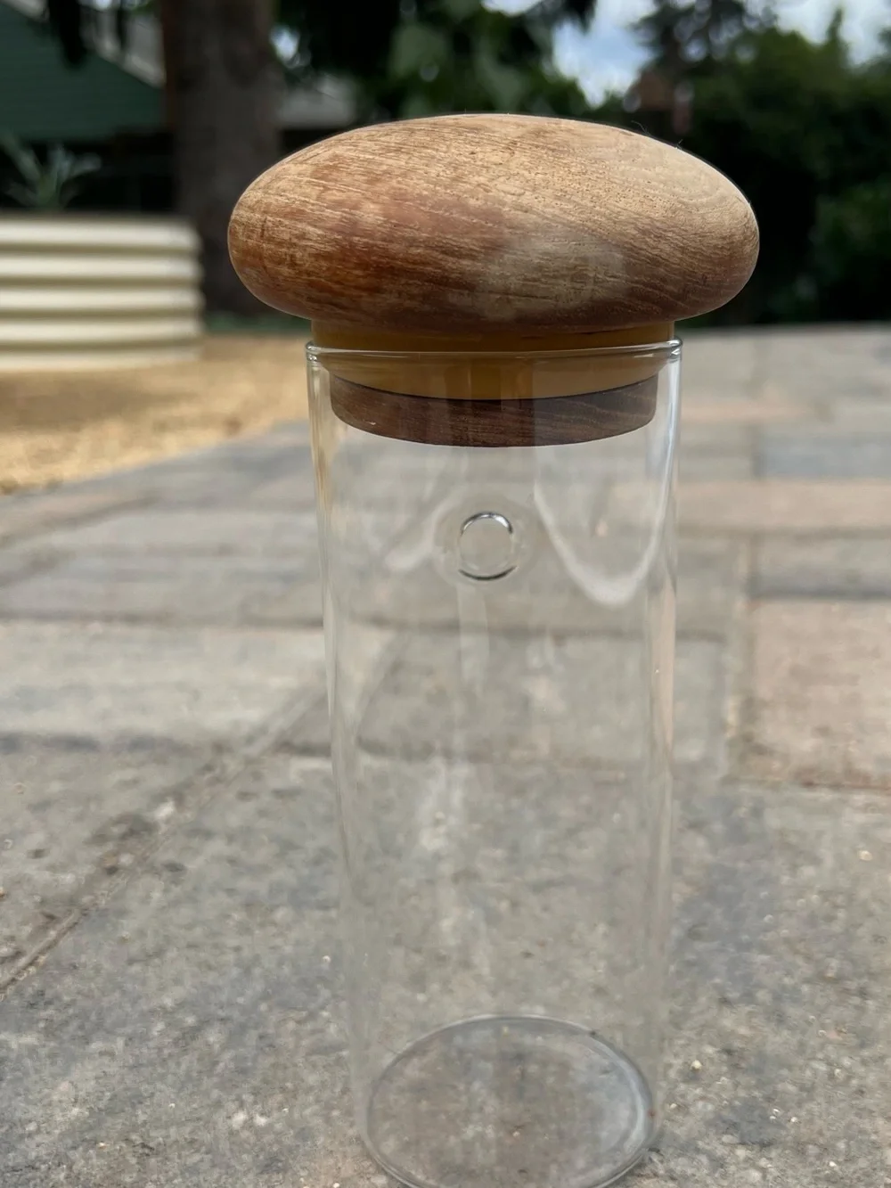 Pottery Barn Wall Mounted Glass Propagation Vase Kit Wood Cap Funnel Inserts